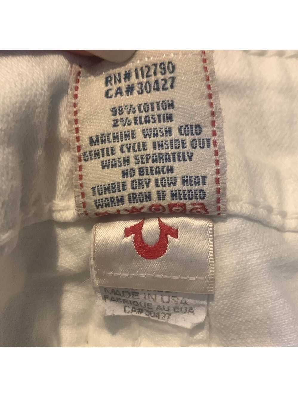 TRUE RELIGION White Disco Candice Flare leg Jeans size 32 - Picture 6 of 7